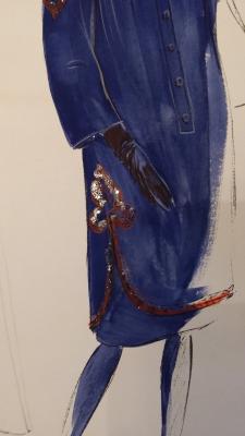 Pierre BALMAIN (1914-1982) - Magnifique dessin original de mode - Haute couture 1980 2