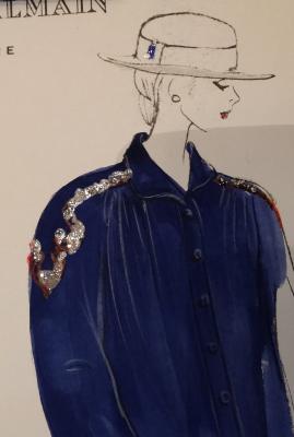 Pierre BALMAIN (1914-1982) - Magnifique dessin original de mode - Haute couture 1980 2