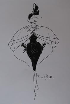 Pierre CARDIN (1922-) Magnifique illustration de mode Collection 1988 2