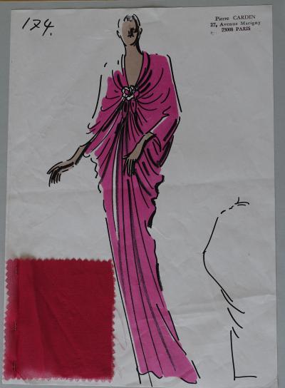 Pierre CARDIN (1922-) Magnifique dessin original de mode 2