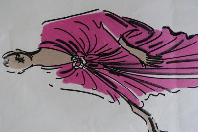 Pierre CARDIN (1922-) Magnifique dessin original de mode 2