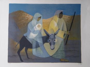 Louis TOFFOLI - La fuite en Egypte Lithographie originale signée 2