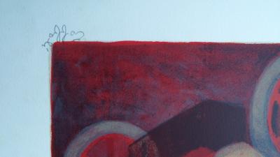 Louis TOFFOLI - La voiture Renault- Lithographie signée et numérotée 2