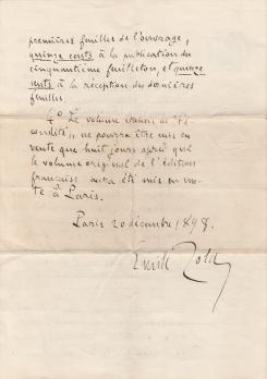 Émile ZOLA - Contrat autographe signé, 1898 2