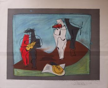 Pablo PICASSO (d’après) - Arlequin et Pierrot, Lithographie 2