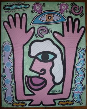 Didier TRIGLIA - Sans titre, Huile sur toile signée et datée de 1998 2