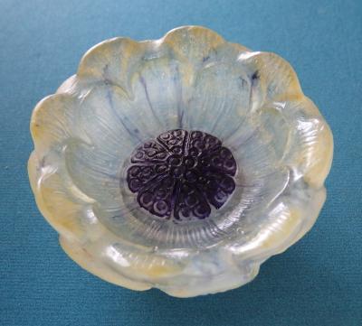 Gabriel ARGY-ROUSSEAU - Fleur épanouie, Coupelle en pâte de verre, Nancy 1924 2
