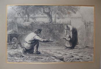 Jean-François MILLET - Les premiers pas, Gravure signée 2