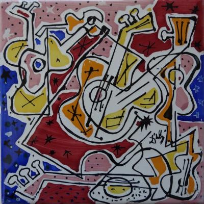 Salvador DALI (d’après) - Guitares espagnoles, 1954, Céramique originale signée