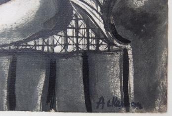 Paul ACKERMAN - Modèle lisant, Dessin original signé 2