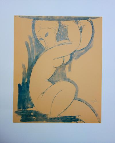 Amedeo MODIGLIANI : Femme nue assise - Lithographie signée 2