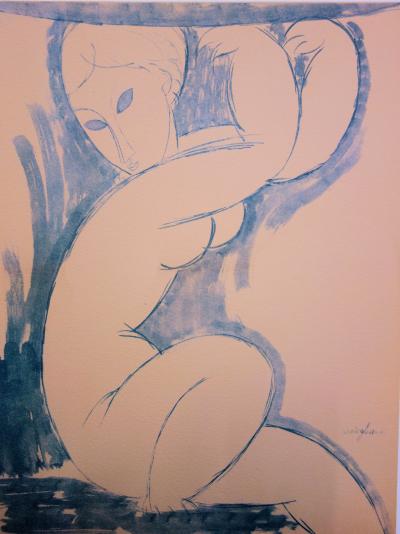 Amedeo MODIGLIANI : Femme nue assise - Lithographie signée 2