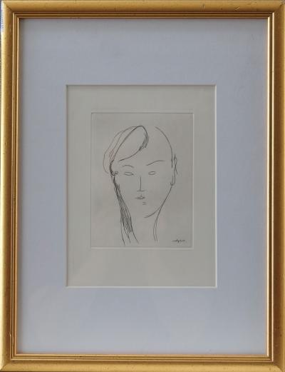 Amadeo MODIGLIANI - Visage de femme, 1920, Gravure orginale signée 2