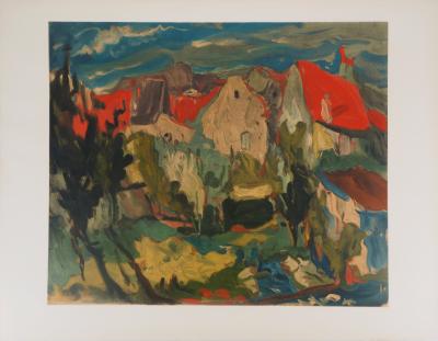 Chaïm SOUTINE - Vue de Cagnes sur Mer, Lithographie signée 2