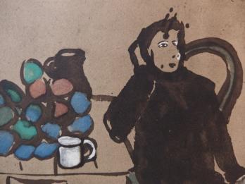 Marc CHAGALL (d’après) - Le couple au chien, 1976, Lithographie signée 2