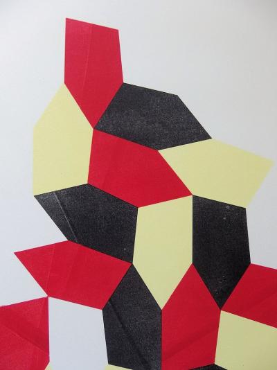 MATIEU : Montagne cubiste géométrique - Lithographie originale signée 2