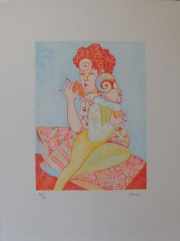 Bona de MANDIARGUES - Mangeuse de raisin, buveur de vin - Lithographie signée 2