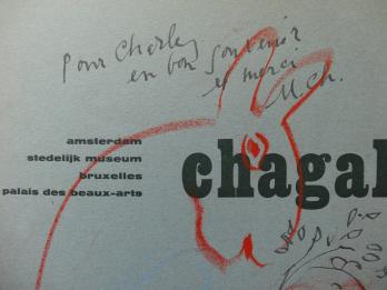 Marc CHAGALL - Autoportrait avec un âne, Dessin original avec dédicace signée 2