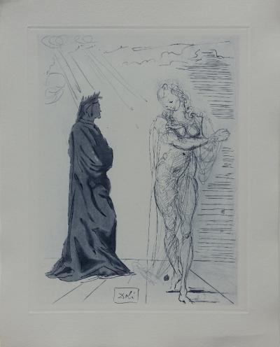 Salvador DALI : ENFER 2 - Virgile réconforte Dante - gravure originale signée 2