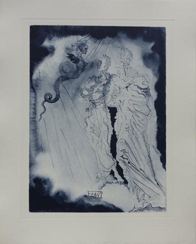 Salvador DALI - Enfer 21, Le diable noir - Gravure originale signée 2