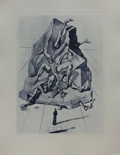 Salvador DALI : Enfer 26 - Les habitants de Prato - Gravure originale signée 2