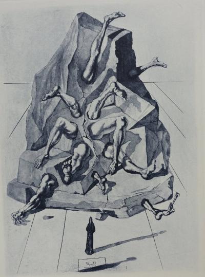 Salvador DALI : Enfer 26 - Les habitants de Prato - Gravure originale signée 2