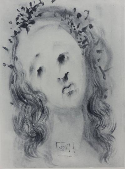 Salvador DALI : Purgatoire 10 - Le Visage de Virgile - Gravure originale signée, 1963 2