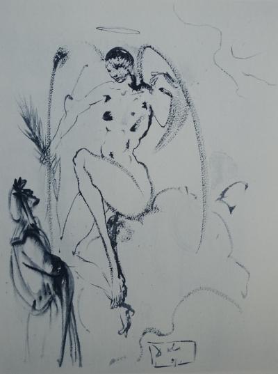Salvador DALI : PARADIS 31 - L’Archange Gabriel  - GRAVURE originale signée #DIVINE COMEDIE 2