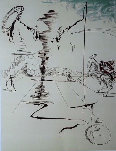 Salvador DALI (d’après) : Don Quichotte - LITHOGRAPHIE signée / numérotée 500ex 2