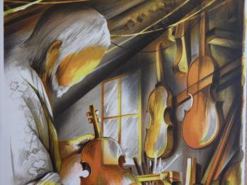 Raymond POULET - Le Luthier - Lithographie originale signée au crayon 2