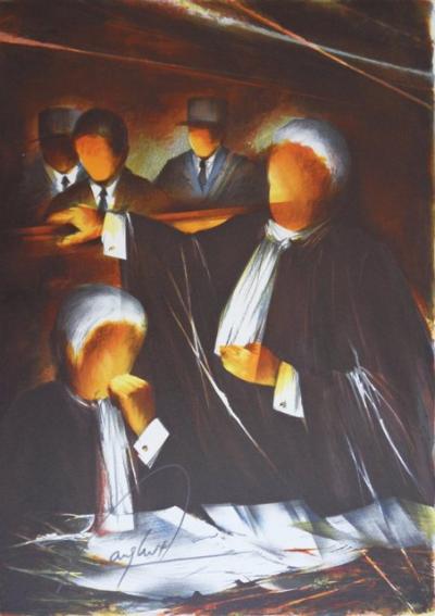 Raymond POULET - Les Avocats - Lithographie originale signée au crayon 2