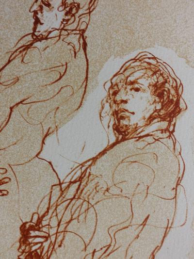 Claude WEISBUCH : Les deux bourgeois, 1984 - Lithographie originale 2