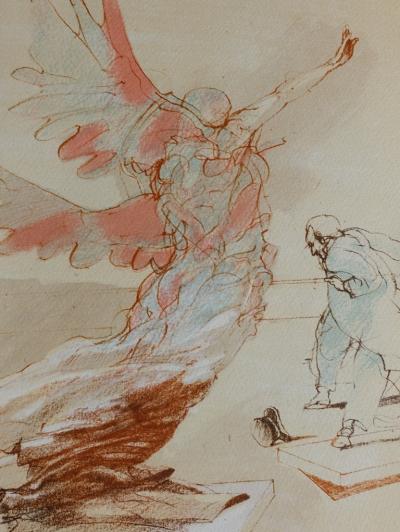 Claude WEISBUCH : Apparition de l’ange, 1984, Lithographie originale 2