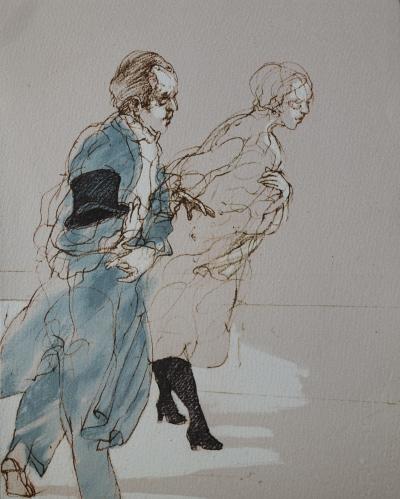 Claude WEISBUCH : Couple de bourgeois, 1984 - Lithographie originale 2