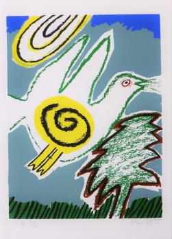 Guillaume CORNEILLE - Le pigeon, 1995, Lithographie signée 2