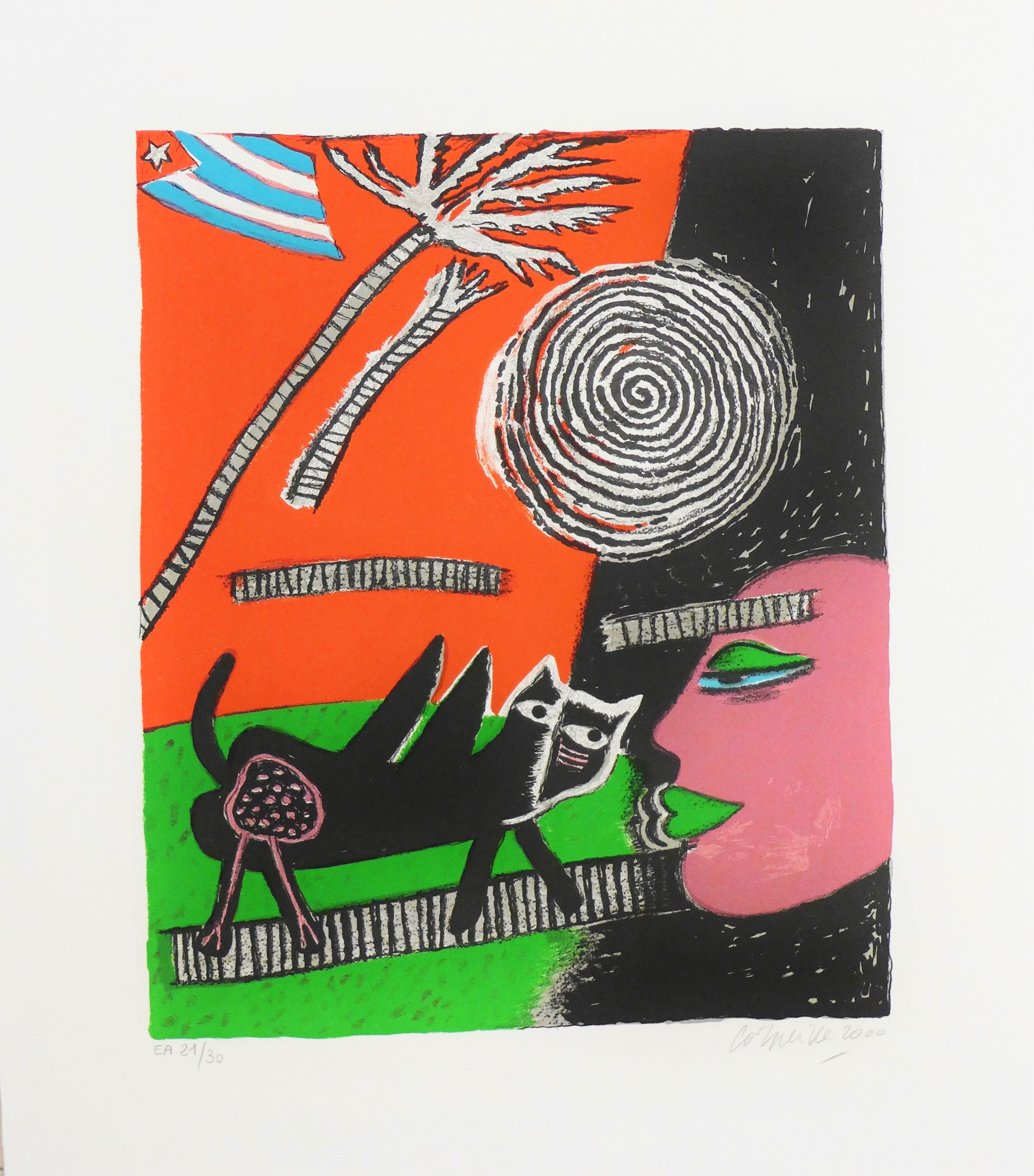 Guillaume CORNEILLE : Aérienne comme un papillon - Lithographie signée