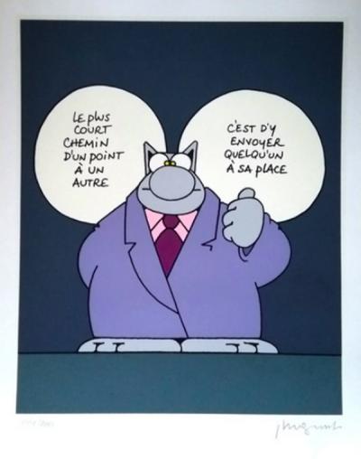 Philippe GELUCK - Chemin, Le Chat, 2012 - Sérigraphie signée 2