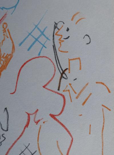 Jean COCTEAU : Elégante au bal,1957 - Lithographie originale 2