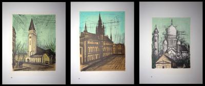 Bernard BUFFET (d’après)  - Monuments de Paris, 1967 - 3 lithographies 2