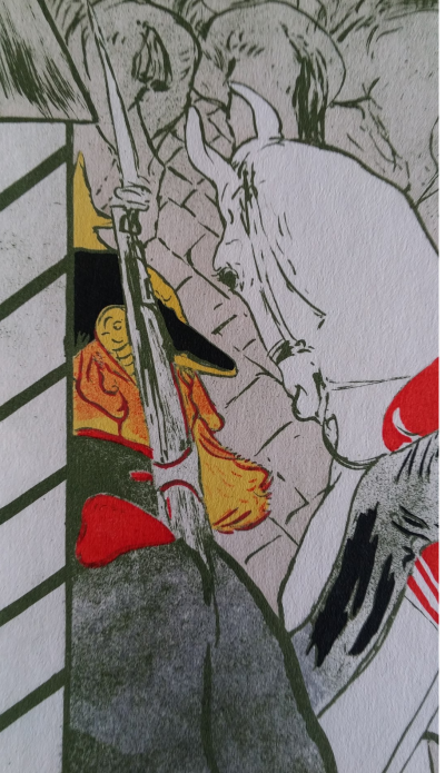 Henri de TOULOUSE-LAUTREC (d’après) - Le cavalier blanc, Lithographie signée, 1927 2