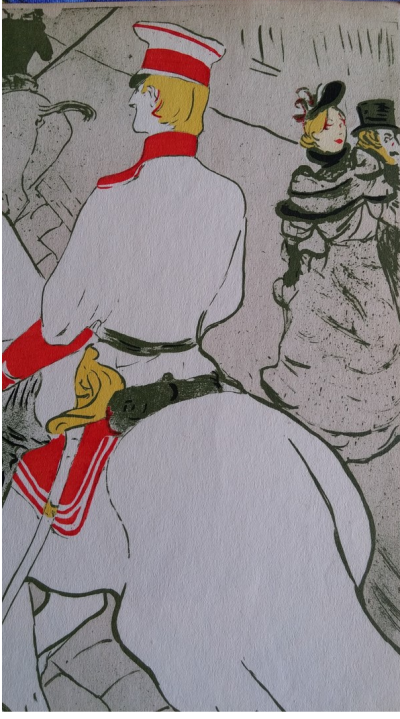 Henri de TOULOUSE-LAUTREC (d’après) - Le cavalier blanc, Lithographie signée, 1927 2