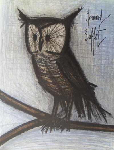 Bernard BUFFET :  Le petit hibou - Lithographie originale 2