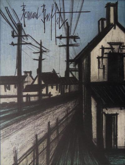 Bernard BUFFET - L’entrée du village, 1967, Lithographie originale signée 2