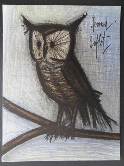 Bernard BUFFET - La Chouette, 1967, Lithographie originale 2