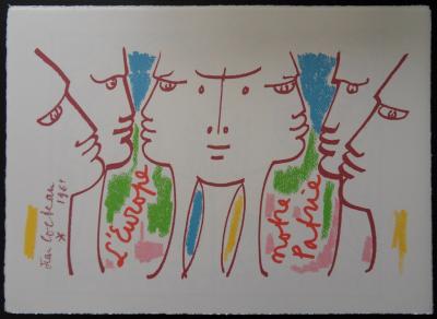 Jean COCTEAU - Nous croyons en l’Europe, 1961 - Lithographie 2