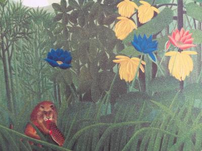 Le Douanier ROUSSEAU (d’après) - Le repas du Lion - Lithographie 2