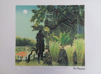 Le Douanier ROUSSEAU (d’après) : La charmeuse de serpents - LITHOGRAPHIE SIGNEE #1976 2