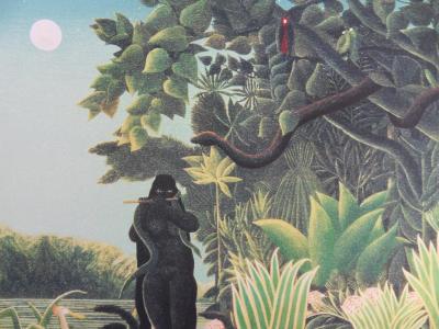 Le Douanier ROUSSEAU (d’après) : La charmeuse de serpents - LITHOGRAPHIE SIGNEE #1976 2