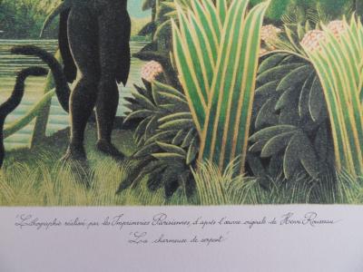 Le Douanier ROUSSEAU (Henri) : Charmeuse de serpent - LITHOGRAPHIE Originale signée #1976 2