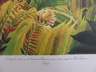 Henri ROUSSEAU : Surpris - Lithographie signée et numérotée 2